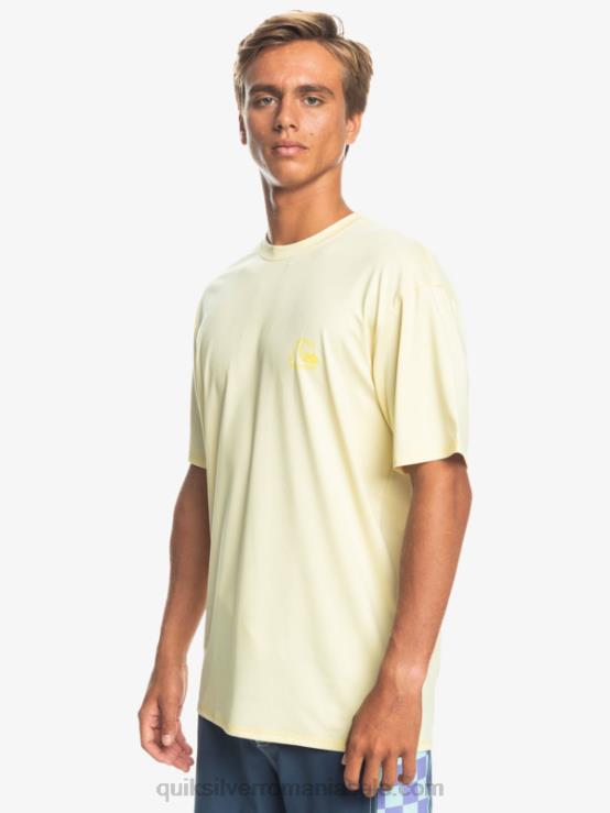 erica palidă banană tricou surf cu mânecă scurtă heritage heather upf 50 XT6B1131 bărbați Quiksilver