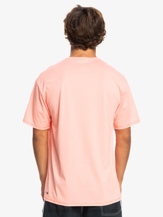 erica proaspătă de somon tricou surf cu mânecă scurtă heritage heather upf 50 XT6B1130 bărbați Quiksilver