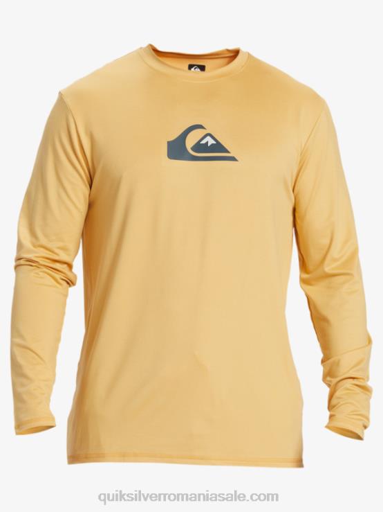 grâu tricou de surf upf 50 cu mânecă lungă cu dungi solide XT6B843 bărbați Quiksilver
