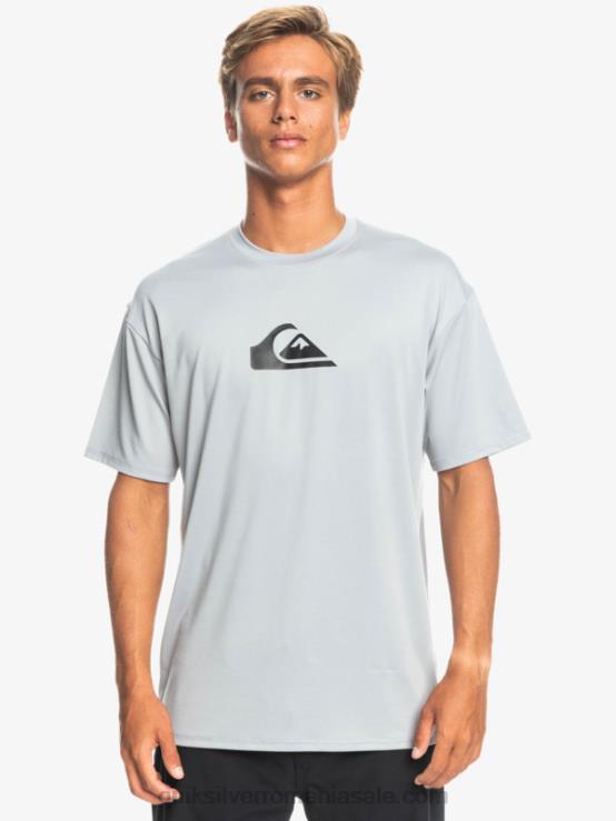 lapoviță tricou de surf upf 50 cu mânecă scurtă cu dungi solide XT6B890 bărbați Quiksilver