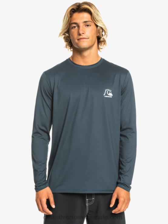 miezul nopții marine heather tricou surf heritage heather cu mânecă lungă upf 50 XT6B1470 bărbați Quiksilver