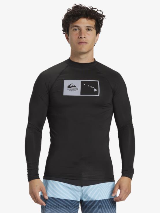 negru Tricou de surf cu mânecă lungă hawaii double down upf 50 XT6B1105 bărbați Quiksilver