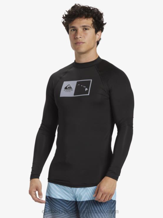 negru Tricou de surf cu mânecă lungă hawaii double down upf 50 XT6B1105 bărbați Quiksilver