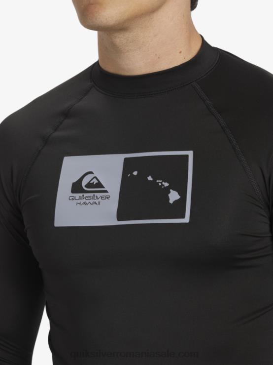 negru Tricou de surf cu mânecă lungă hawaii double down upf 50 XT6B1105 bărbați Quiksilver