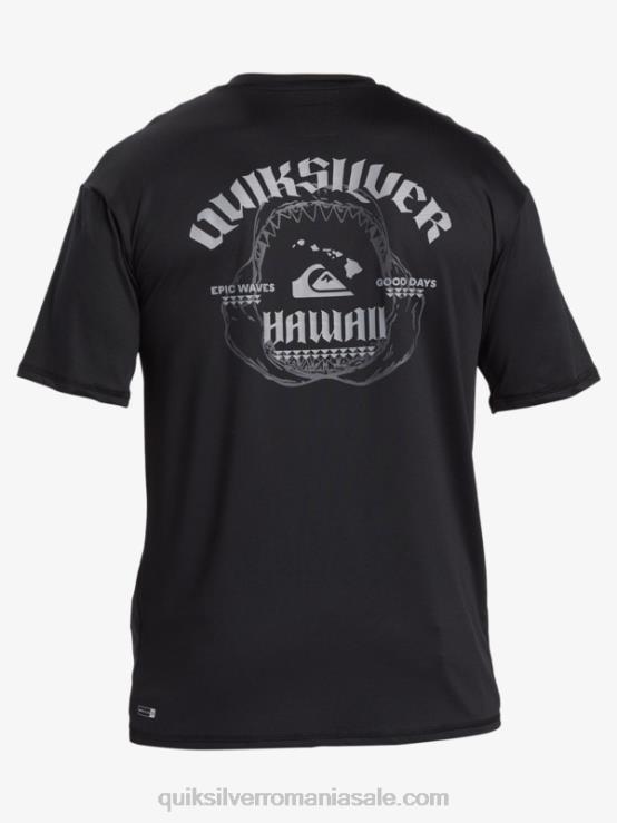 negru Tricou de surf cu mânecă scurtă hawaii big bite upf 50 XT6B883 bărbați Quiksilver