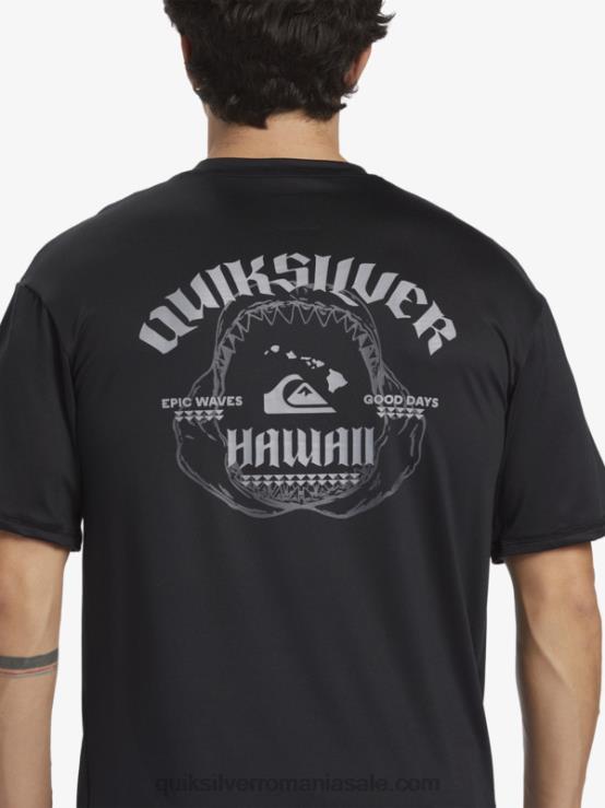 negru Tricou de surf cu mânecă scurtă hawaii big bite upf 50 XT6B883 bărbați Quiksilver