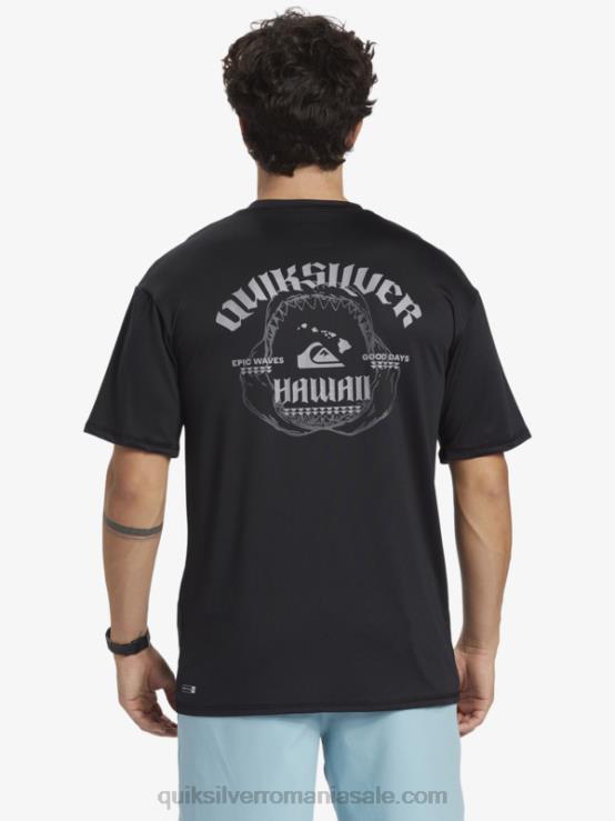 negru Tricou de surf cu mânecă scurtă hawaii big bite upf 50 XT6B883 bărbați Quiksilver