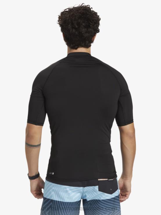negru Tricou de surf cu mânecă scurtă hawaii double down upf 50 XT6B1170 bărbați Quiksilver