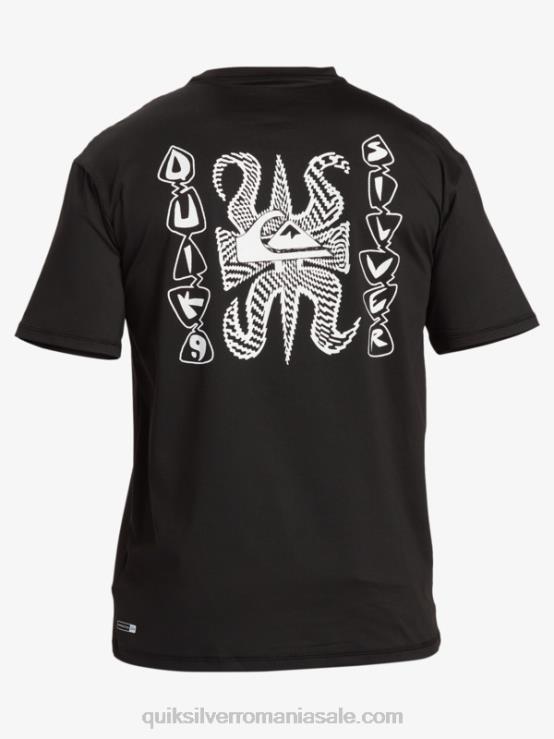negru Tricou de surf cu mânecă scurtă mix session upf 50 XT6B318 bărbați Quiksilver