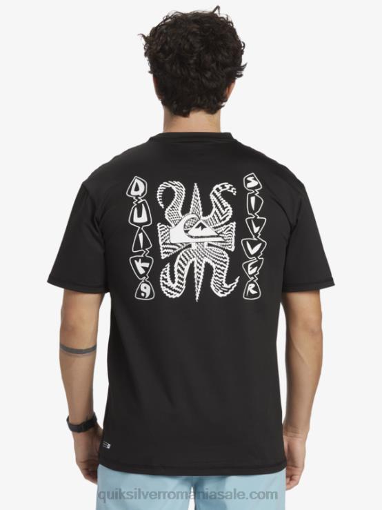 negru Tricou de surf cu mânecă scurtă mix session upf 50 XT6B318 bărbați Quiksilver