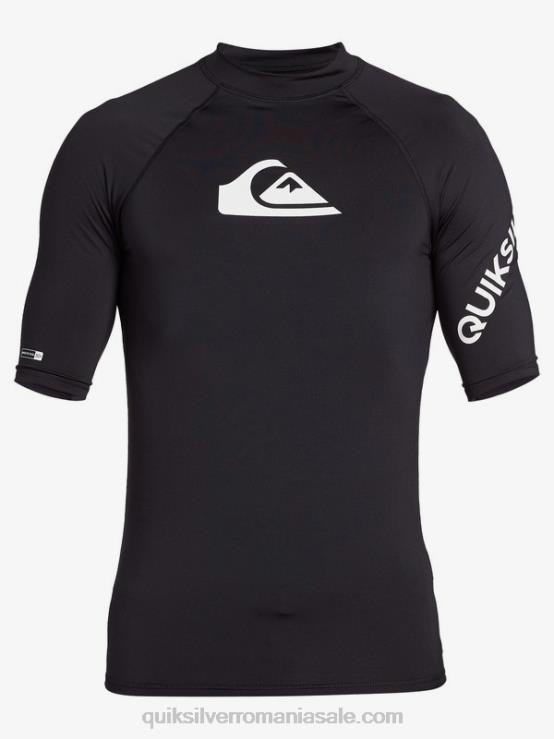 negru all time mânecă scurtă upf 50 rashguard XT6B1261 bărbați Quiksilver