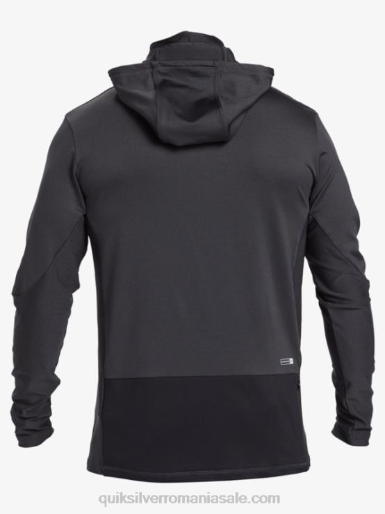 negru tricou de surf cu mânecă lungă, cu glugă, cu glugă, waterman angler upf 50 XT6B830 bărbați Quiksilver