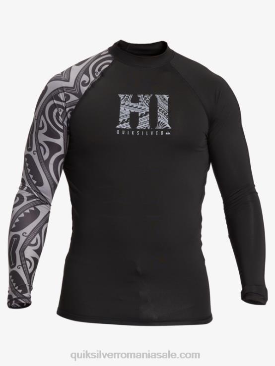negru tricou de surf cu mânecă lungă hawaii big island upf 50 XT6B923 bărbați Quiksilver