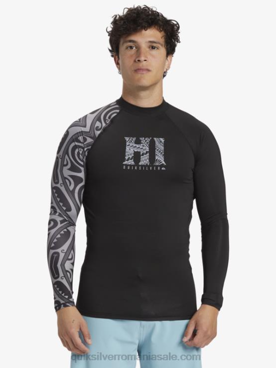 negru tricou de surf cu mânecă lungă hawaii big island upf 50 XT6B923 bărbați Quiksilver