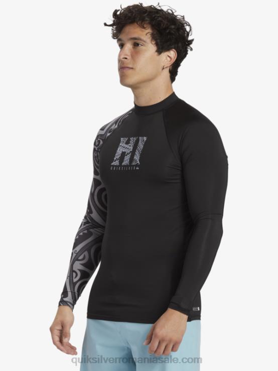 negru tricou de surf cu mânecă lungă hawaii big island upf 50 XT6B923 bărbați Quiksilver