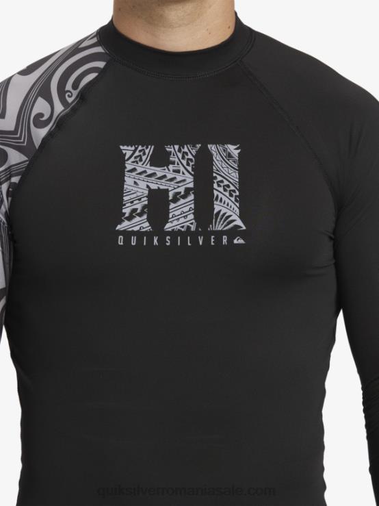 negru tricou de surf cu mânecă lungă hawaii big island upf 50 XT6B923 bărbați Quiksilver