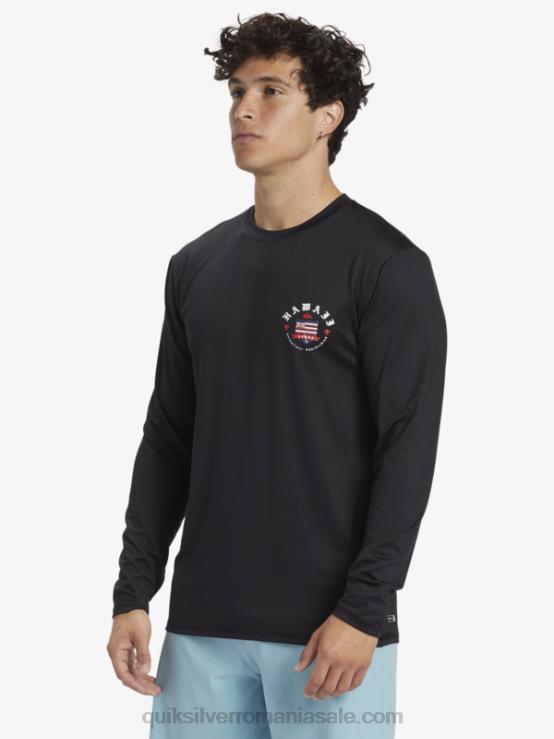 negru tricou de surf cu mânecă lungă hawaii royalty upf 50 XT6B924 bărbați Quiksilver