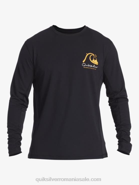 negru tricou de surf cu mânecă lungă waterman bambus check 2 upf 50 XT6B261 bărbați Quiksilver