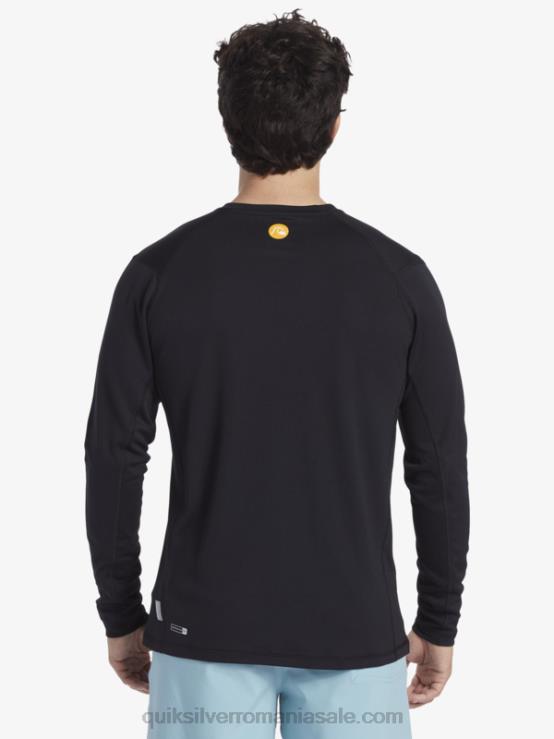 negru tricou de surf cu mânecă lungă waterman bambus check 2 upf 50 XT6B261 bărbați Quiksilver