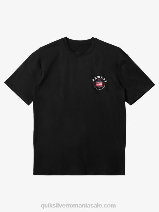 negru tricou de surf cu mânecă scurtă hawaii royalty upf 50 XT6B1123 bărbați Quiksilver