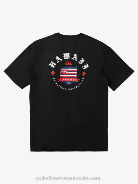 negru tricou de surf cu mânecă scurtă hawaii royalty upf 50 XT6B1123 bărbați Quiksilver