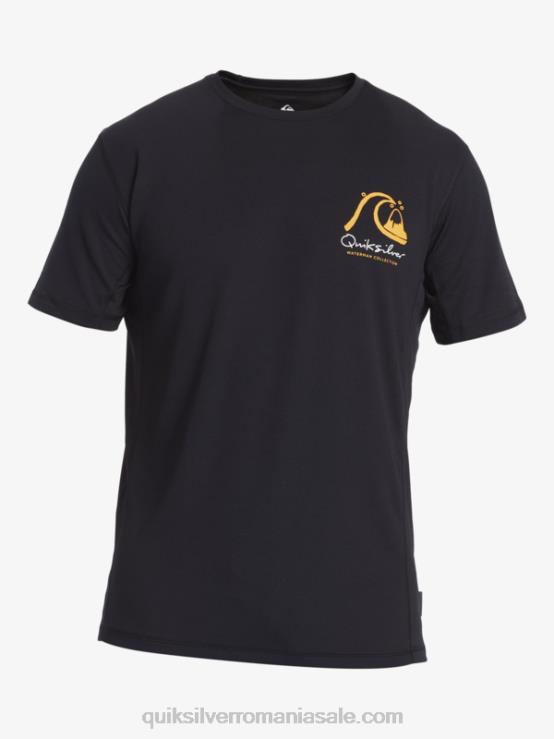 negru tricou de surf cu mânecă scurtă waterman bambus check 2 upf 50 XT6B276 bărbați Quiksilver