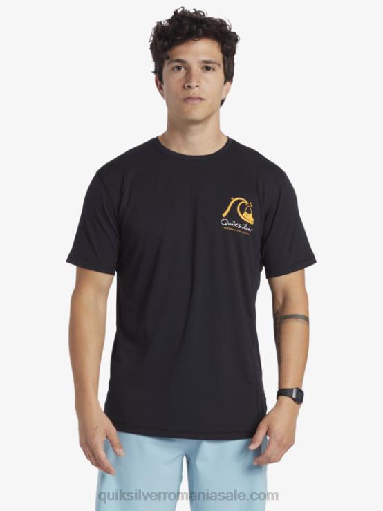 negru tricou de surf cu mânecă scurtă waterman bambus check 2 upf 50 XT6B276 bărbați Quiksilver