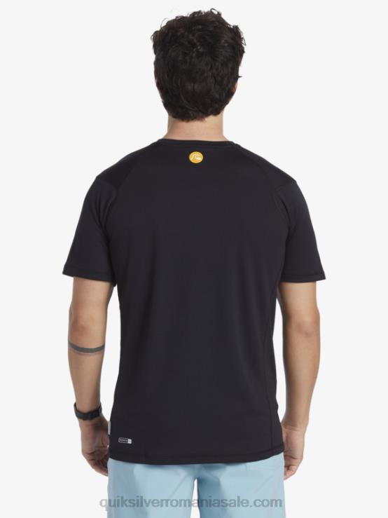 negru tricou de surf cu mânecă scurtă waterman bambus check 2 upf 50 XT6B276 bărbați Quiksilver