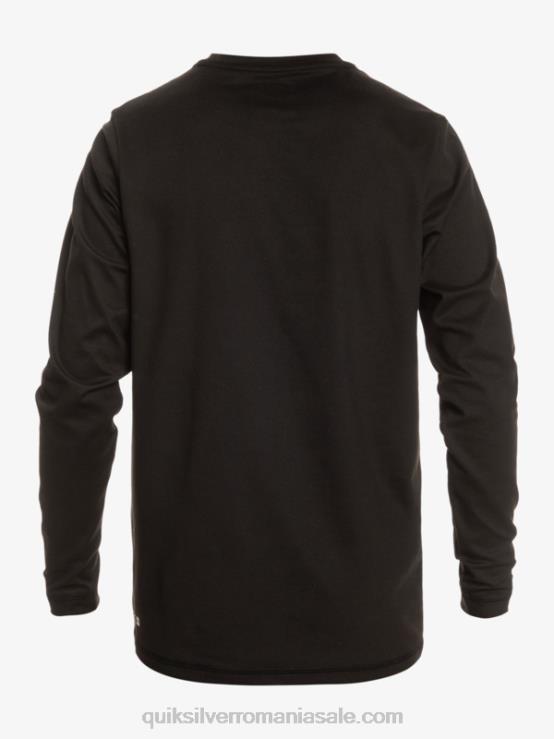 negru tricou de surf upf 50 cu mânecă lungă cu dungi solide XT6B841 bărbați Quiksilver