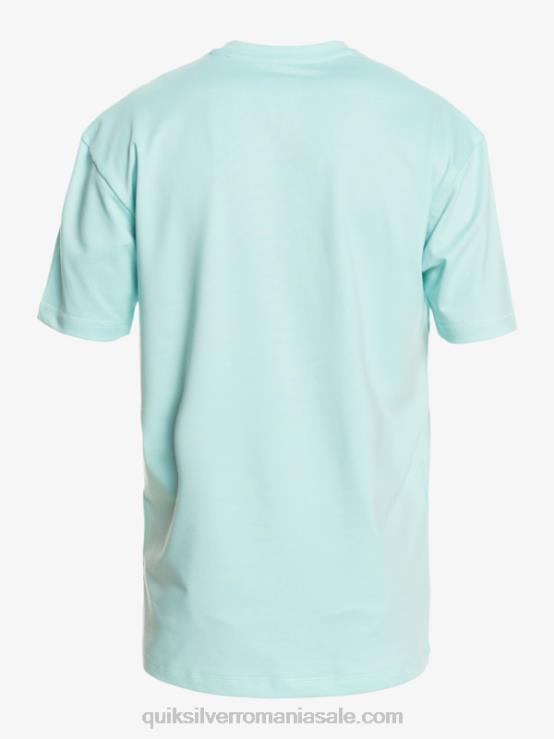 înger albastru tricou de surf upf 50 cu mânecă scurtă cu dungi solide XT6B889 bărbați Quiksilver