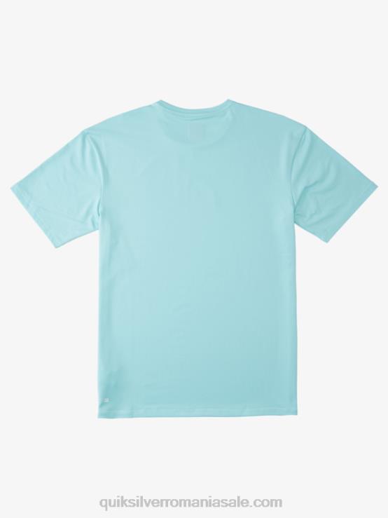 înger albastru tricou de surf upf 50 cu mânecă scurtă cu dungi solide XT6B889 bărbați Quiksilver
