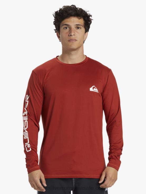 ocru roșu tricou surf upf 50 cu mânecă lungă omni session XT6B403 bărbați Quiksilver