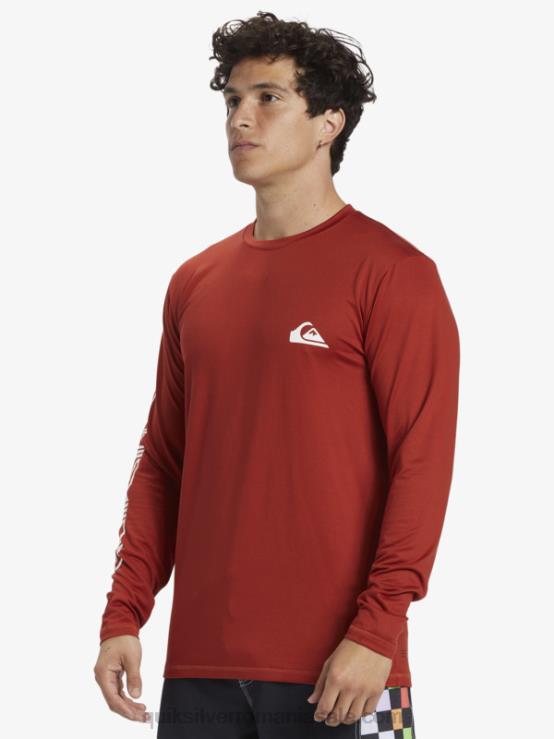 ocru roșu tricou surf upf 50 cu mânecă lungă omni session XT6B403 bărbați Quiksilver