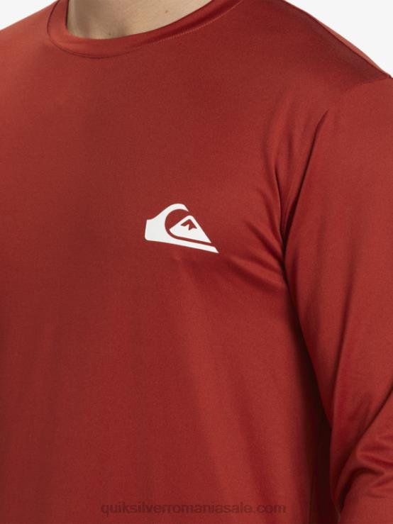 ocru roșu tricou surf upf 50 cu mânecă lungă omni session XT6B403 bărbați Quiksilver