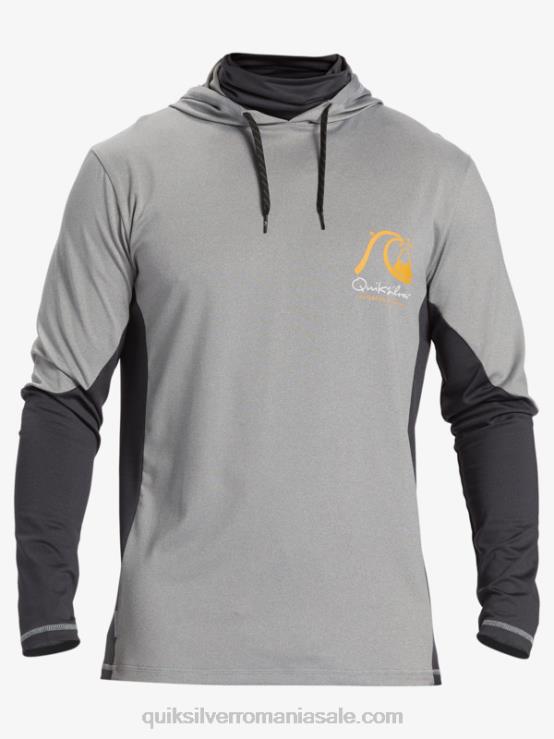 piele de rechin tricou de surf cu mânecă lungă, cu glugă, cu glugă, waterman angler upf 50 XT6B832 bărbați Quiksilver