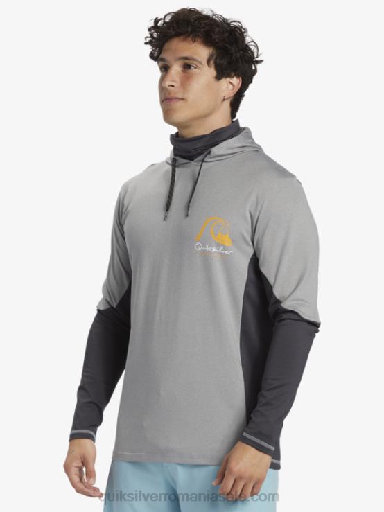 piele de rechin tricou de surf cu mânecă lungă, cu glugă, cu glugă, waterman angler upf 50 XT6B832 bărbați Quiksilver