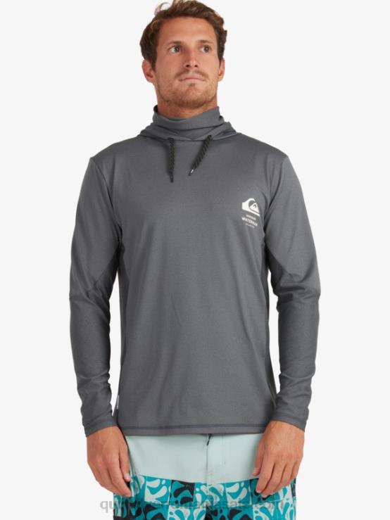 umbră întunecată tricou de surf upf 50 cu mânecă lungă cu glugă waterman angler XT6B1848 bărbați Quiksilver