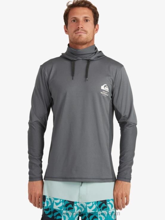umbră întunecată tricou de surf upf 50 cu mânecă lungă cu glugă waterman angler XT6B1848 bărbați Quiksilver