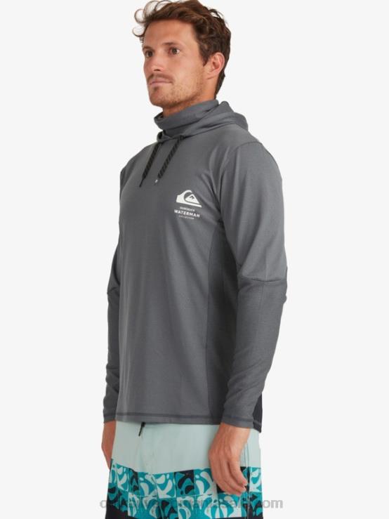 umbră întunecată tricou de surf upf 50 cu mânecă lungă cu glugă waterman angler XT6B1848 bărbați Quiksilver