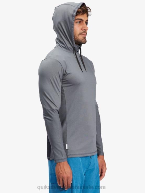 umbră întunecată tricou de surf upf 50 cu mânecă lungă cu glugă waterman angler XT6B1848 bărbați Quiksilver
