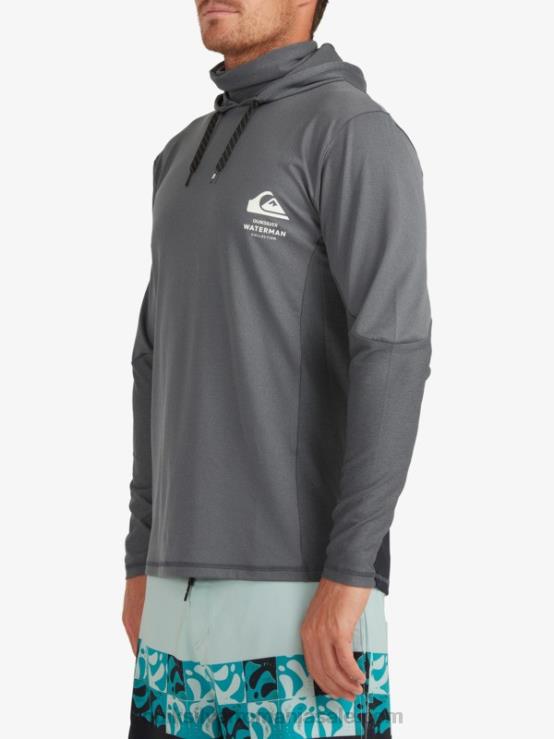 umbră întunecată tricou de surf upf 50 cu mânecă lungă cu glugă waterman angler XT6B1848 bărbați Quiksilver