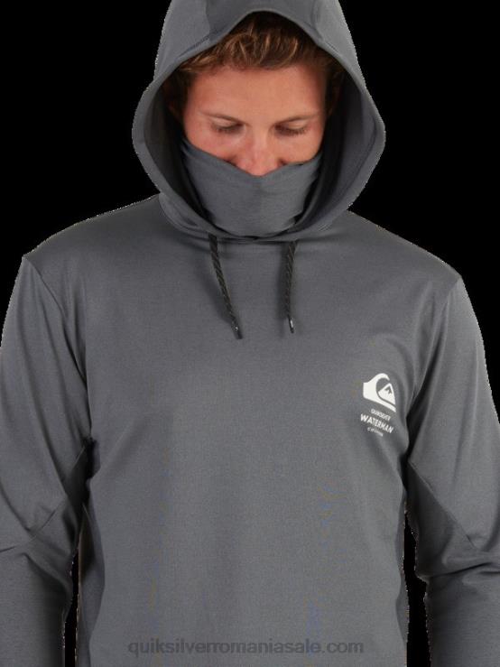 umbră întunecată tricou de surf upf 50 cu mânecă lungă cu glugă waterman angler XT6B1848 bărbați Quiksilver