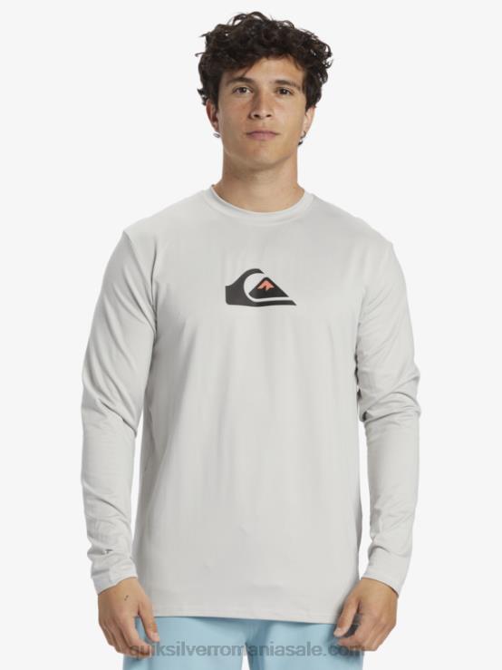 violet cenușiu tricou de surf upf 50 cu mânecă lungă cu dungi solide XT6B840 bărbați Quiksilver