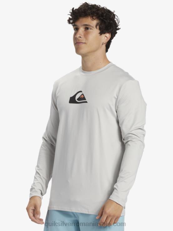 violet cenușiu tricou de surf upf 50 cu mânecă lungă cu dungi solide XT6B840 bărbați Quiksilver