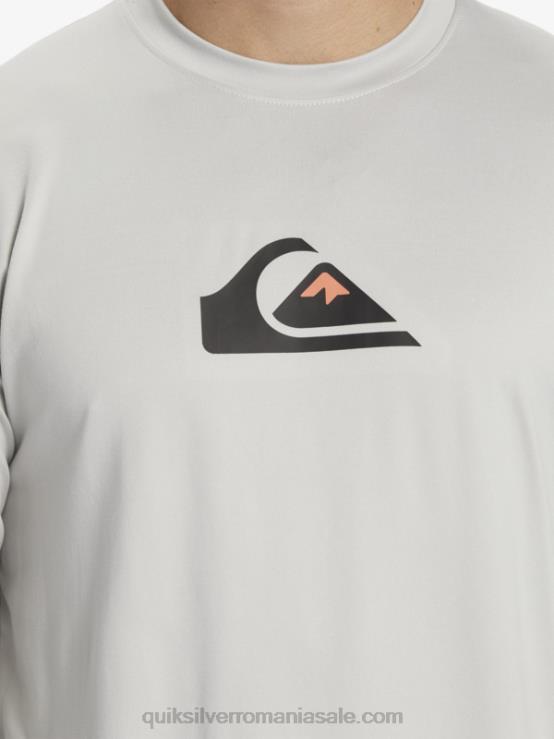 violet cenușiu tricou de surf upf 50 cu mânecă lungă cu dungi solide XT6B840 bărbați Quiksilver