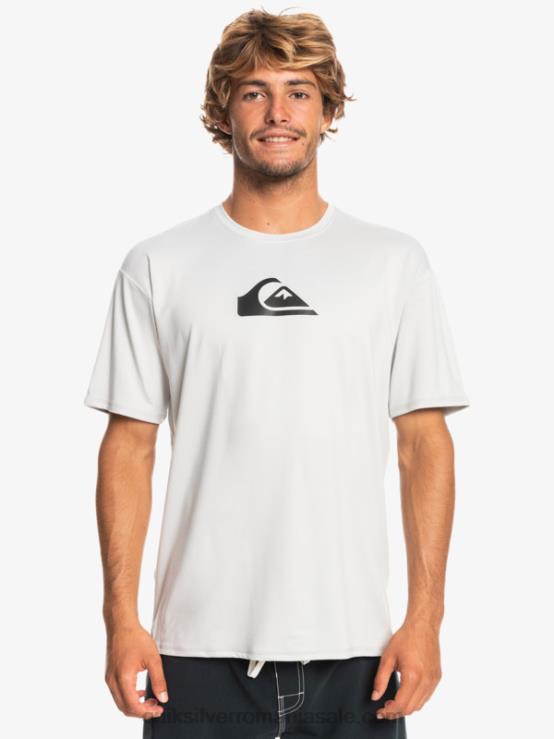 violet cenușiu tricou de surf upf 50 cu mânecă scurtă cu dungi solide XT6B884 bărbați Quiksilver