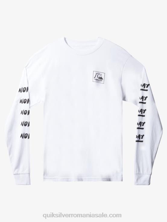 alb natas acum tricou cu maneca lunga XT6B1634 bărbați Quiksilver