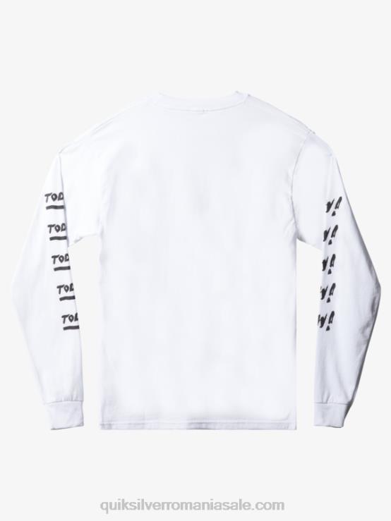 alb natas acum tricou cu maneca lunga XT6B1634 bărbați Quiksilver
