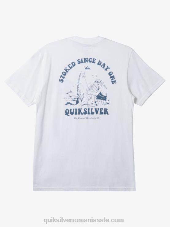 alb încântat din prima zi tricou XT6B230 bărbați Quiksilver