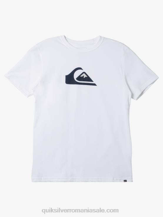alb tricou cu logo-ul comp XT6B190 bărbați Quiksilver